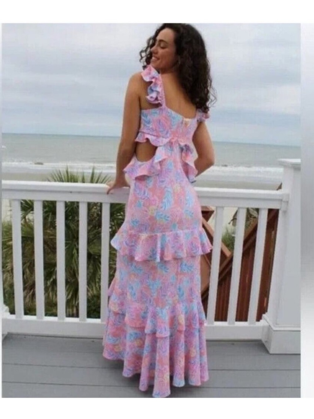 Simply Southern L cut out maxi dress Nwt pineapple